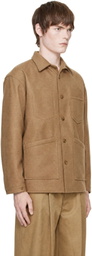 Comme des Garçons Homme Tan Wool Beaver Bonding Jacket