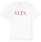 Valentino - Logo-Print Cotton-Jersey T-Shirt - Men - White