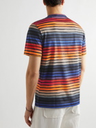 Missoni - Logo-Print Garment-Dyed Striped Cotton-Jersey T-Shirt - Orange