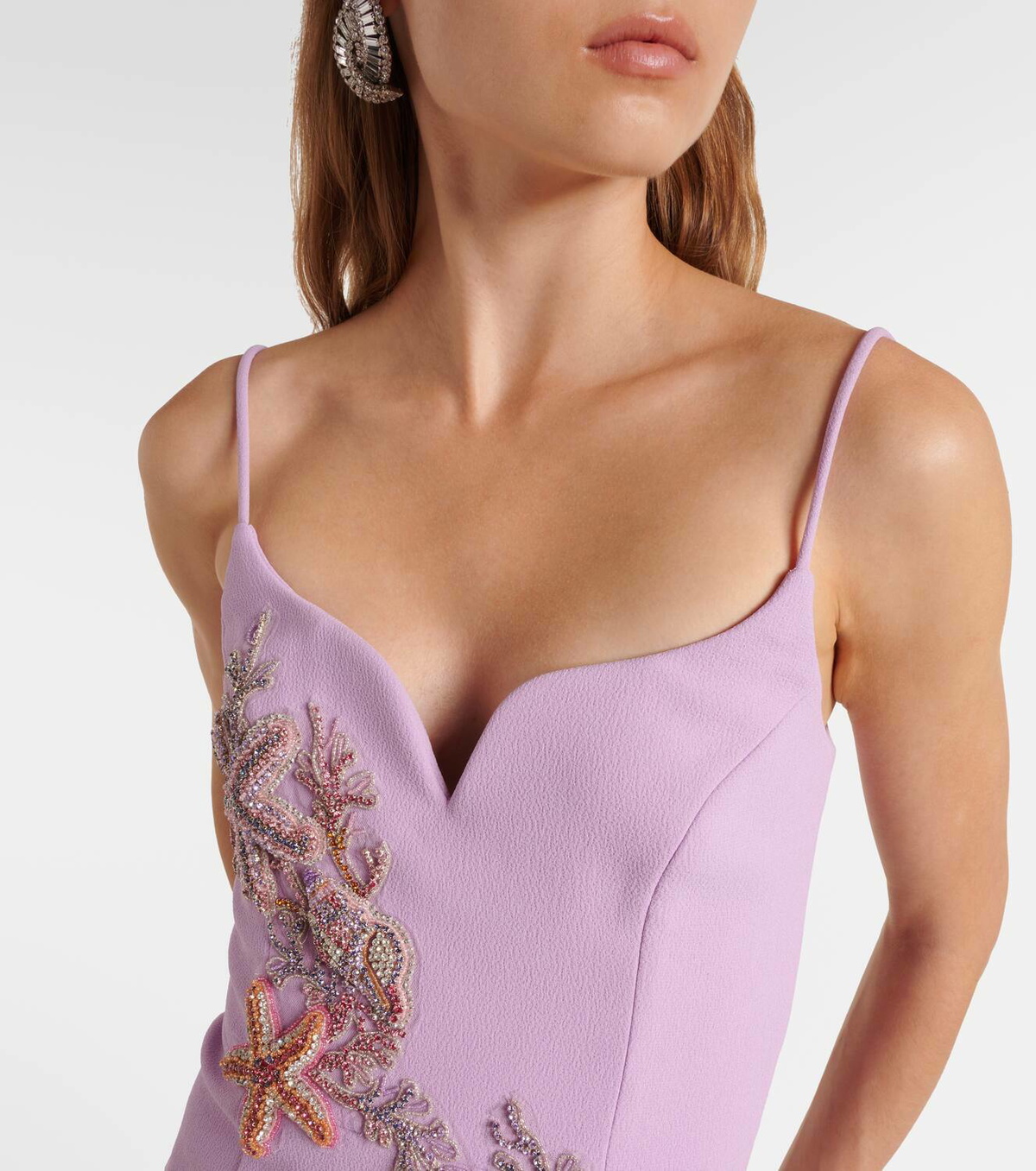 Rebecca Vallance Chantara embellished crêpe midi dress