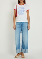 Mother The Half-pipe Ankle Turn-up Barrel-leg Jeans Blue