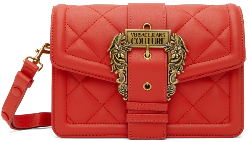 Poppy Red 'Versace Jeans Couture' Buckle Crossbody Bag