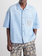 LOEWE - Paula's Ibiza Logo-Embroidered Denim Shirt - Blue