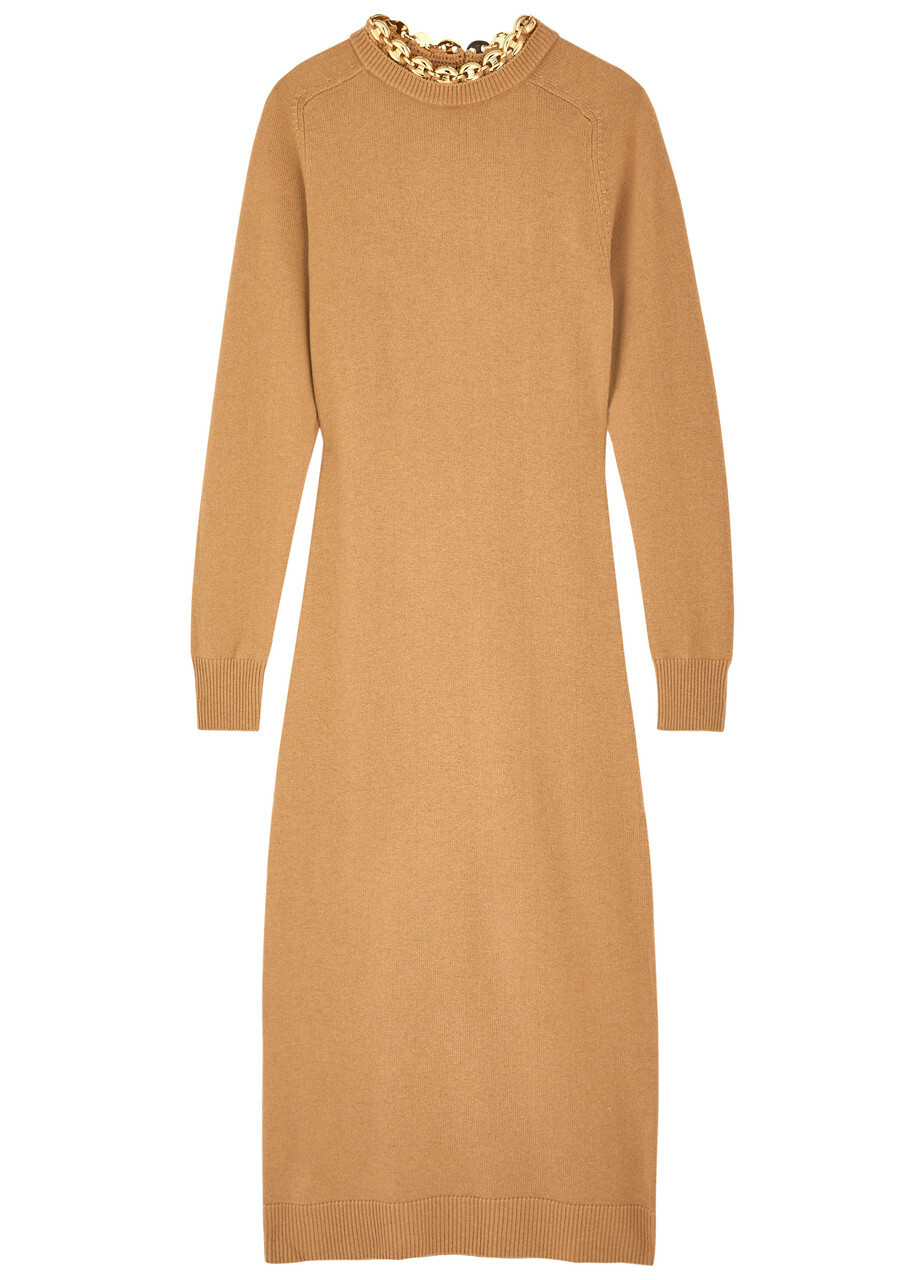 Foger Vape For Sale Near Me Jennifer Midi Knit Dress (Camel)  Holland  Cooper US Rabanne Chain-embellished Wool-blend Midi Dress Camel Paco Rabanne
