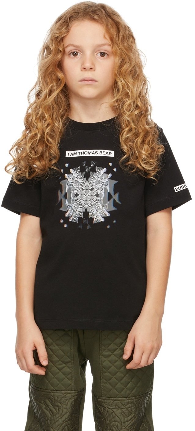 Burberry Kids Black Kaleidoscope Bear T-Shirt Burberry