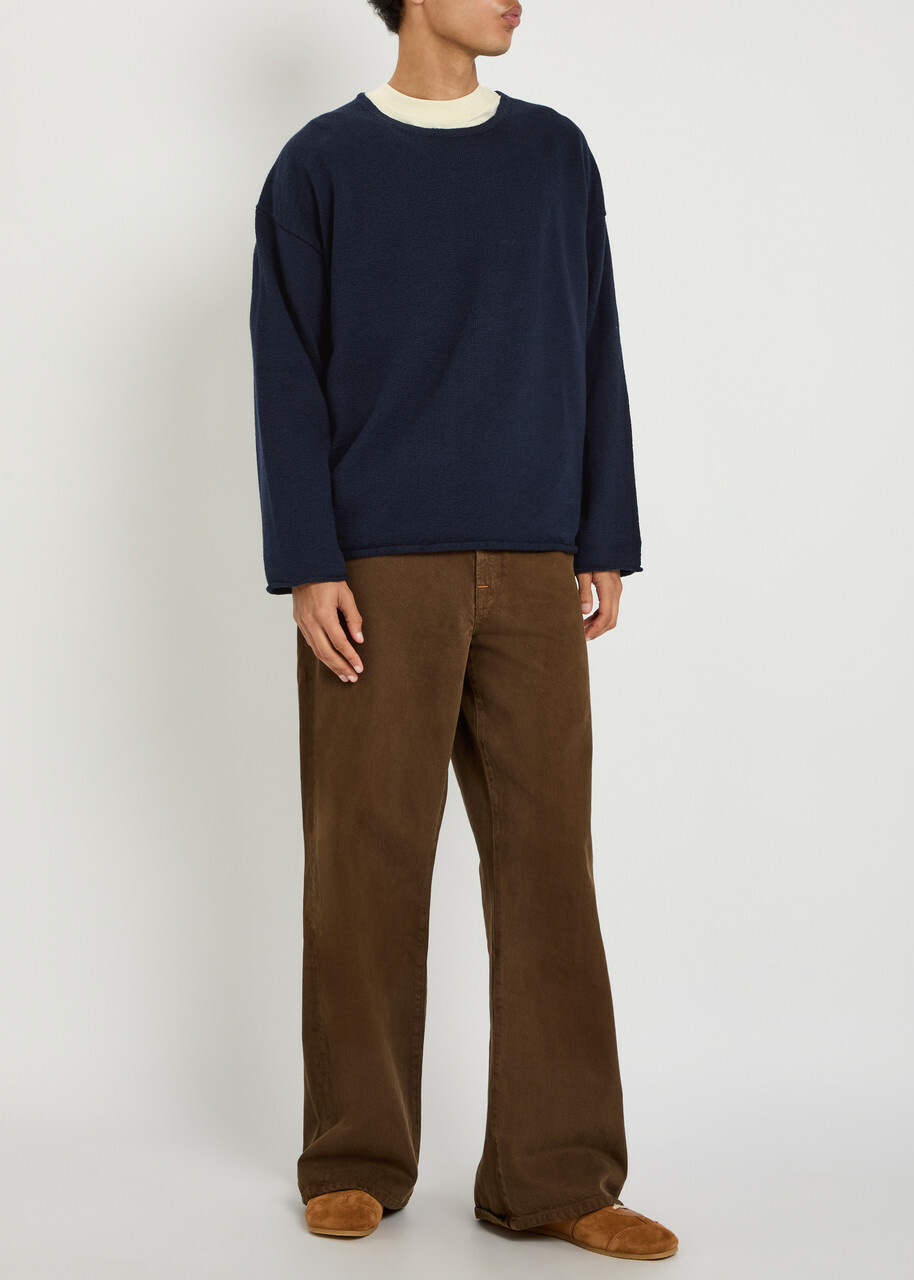 The Elder Statesman Nora Cotton Jumper Navy