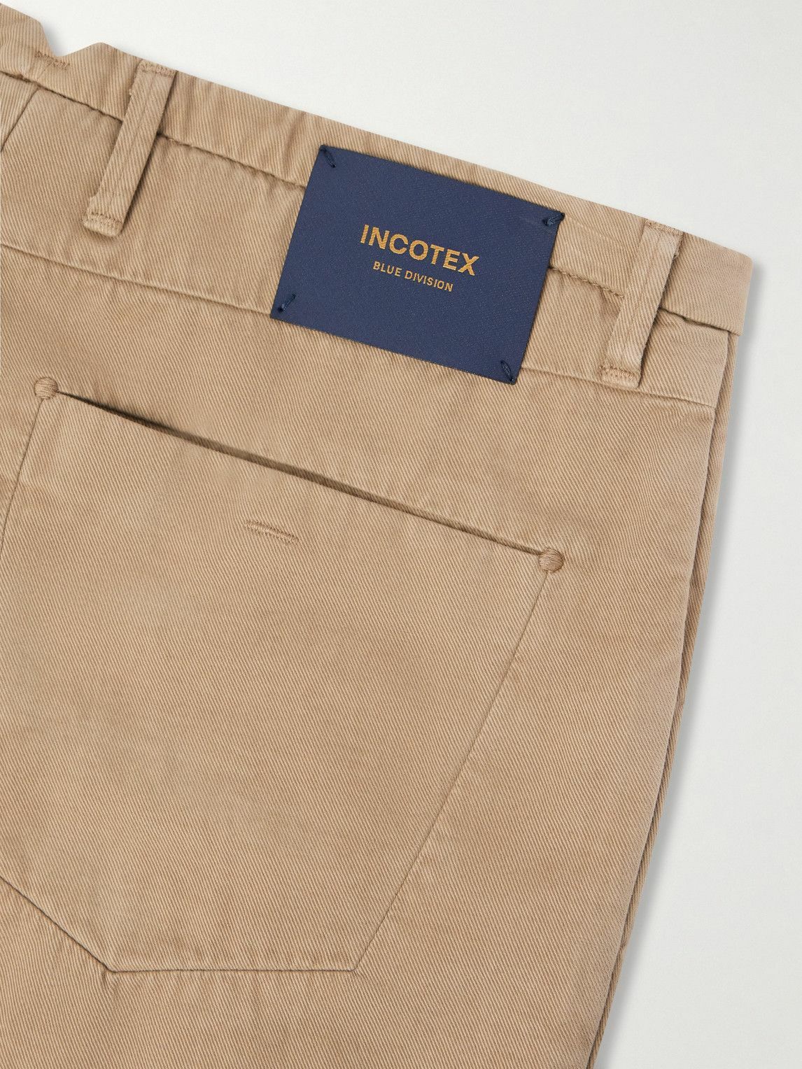 Incotex - Incotex Blue Division Straight-Leg Pleated Cotton and Cashmere-Blend Twill Trousers - Neutrals