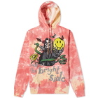 MARKET Men's Smiley Look At The Bright Side Hoody in Pink Tie Dye