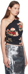 Magda Butrym Black Floral Tank Top
