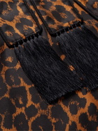 TOM FORD - Tasselled Piped Leopard-Print Silk-Twill Robe - Brown