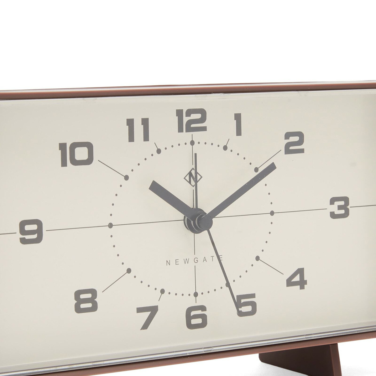 Newgate Clocks Wideboy Mantel Alarm Clock in Mocha Brown 