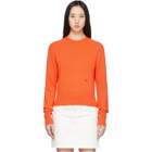 Victoria Beckham Orange Cashmere Cropped Sweater