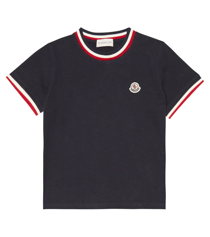 Photo: Moncler Enfant - Logo striped cotton jersey T-shirt