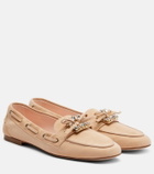 Roger Vivier Boat Strass embellished suede boat shoes