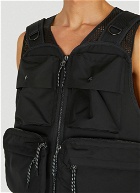 Multi Pocket Sleeveless Jacket in Black