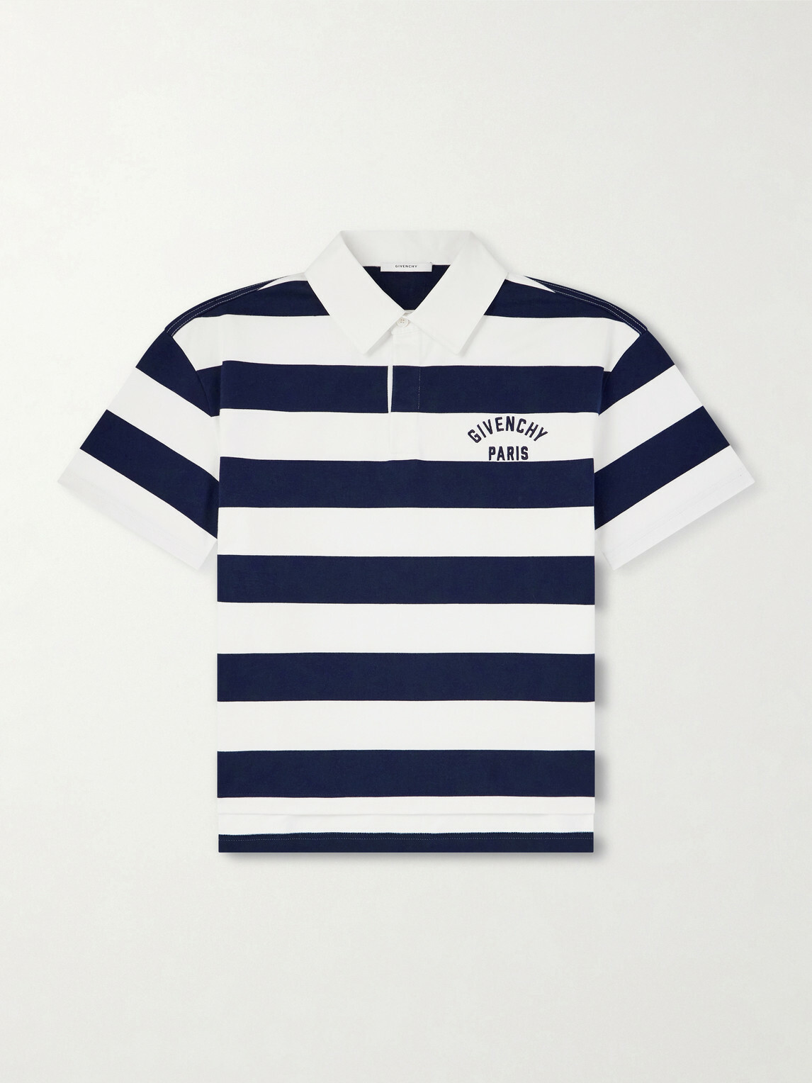 Givenchy - Logo-Embroidered Striped Cotton Polo Shirt - Blue
