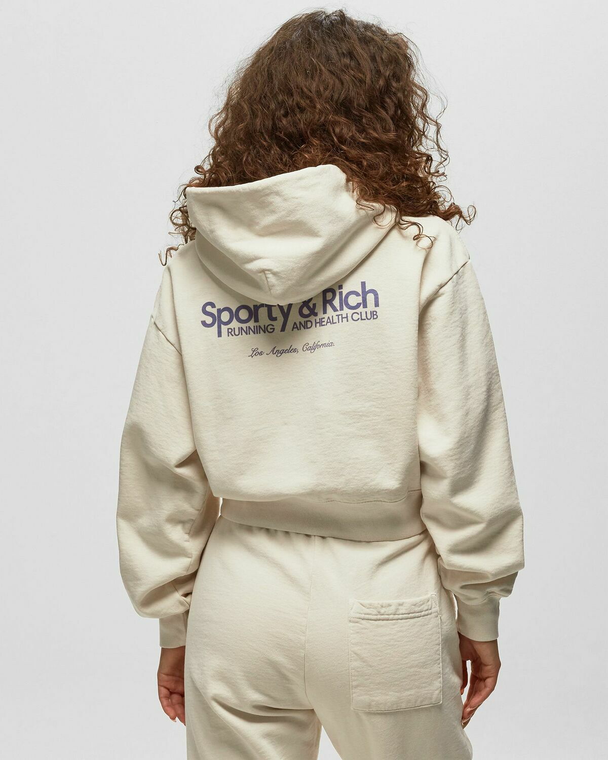 Sporty & Rich Club Cropped Hoodie White Hoodies Sporty & Rich