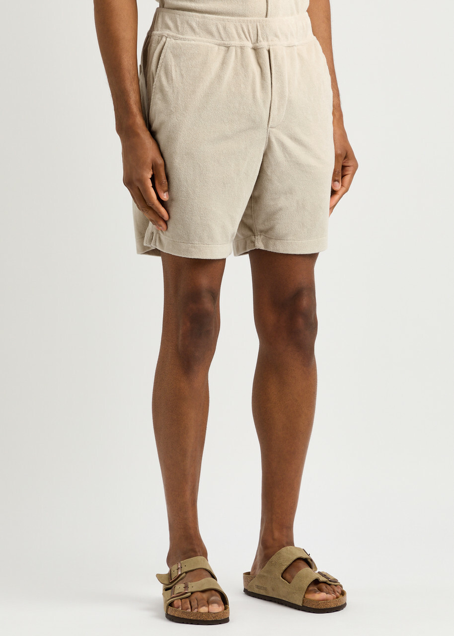 Paige Lee Cotton-blend Terry Shorts Cream