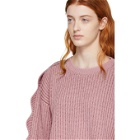 Stella McCartney Pink Scalloped Crewneck Sweater