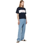 Versace Navy Intarsia Cotton-Jersey Regular T-shirt