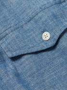 Richard James - Button-Down Collar Slub Cotton Shirt - Blue