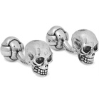 Alexander McQueen - Skull Burnished Silver-Tone and Crystal Cufflinks - Silver