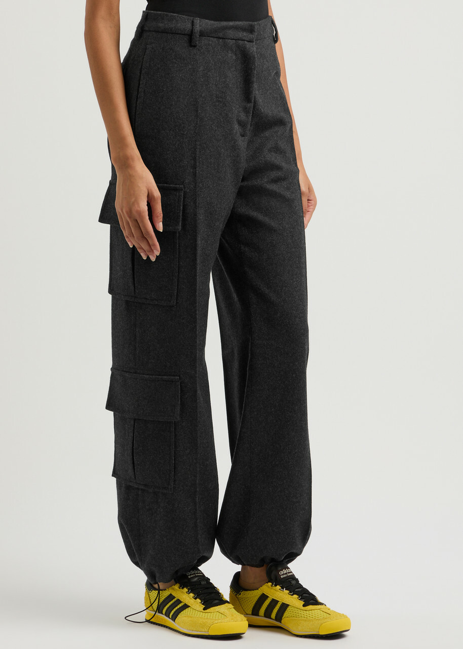 Wales Bonner Reverb Wool-blend Cargo Trousers Grey