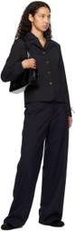 Sandy Liang Navy Glass Trousers