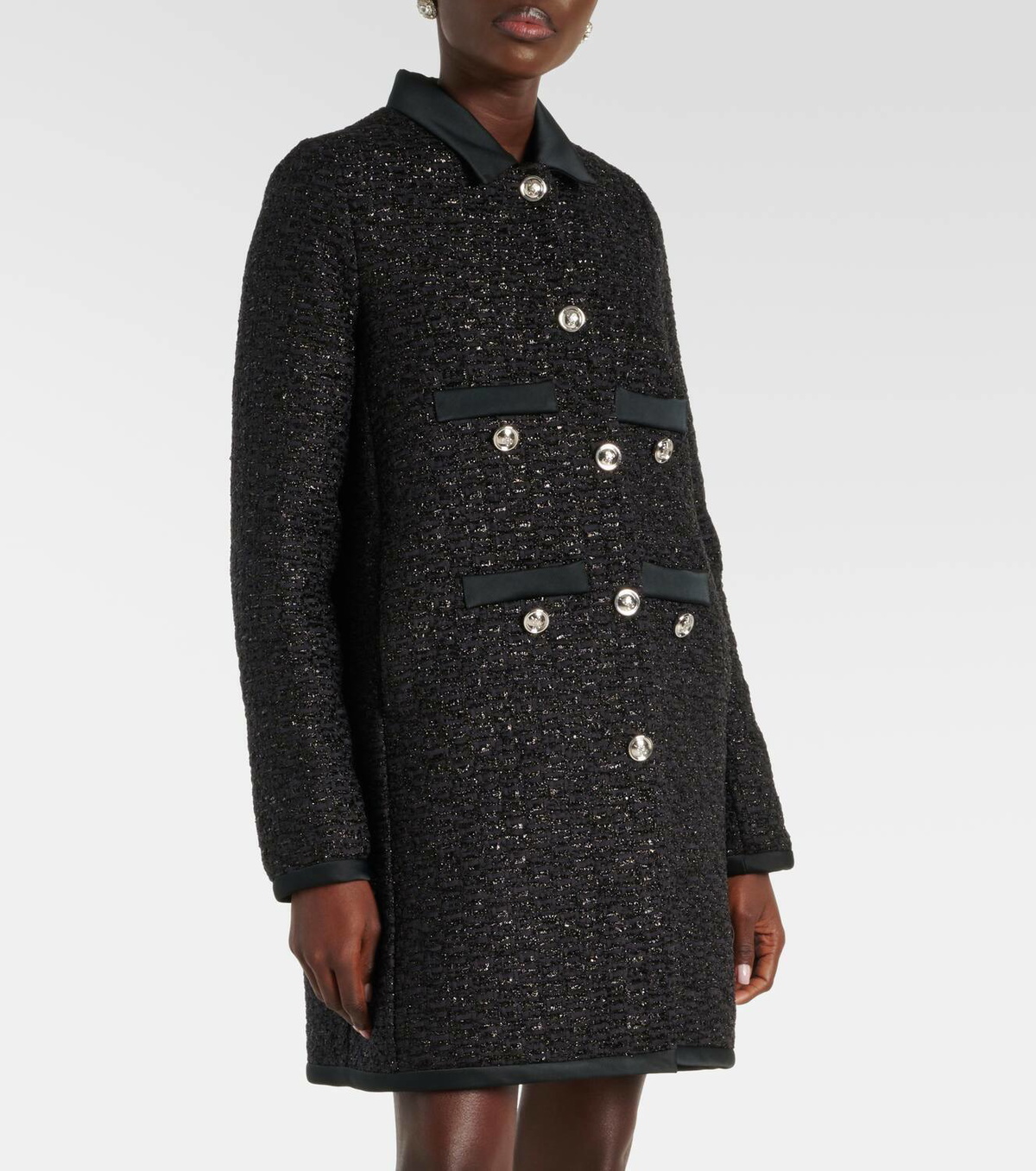 Giambattista Valli Satin-trimmed bouclé coat