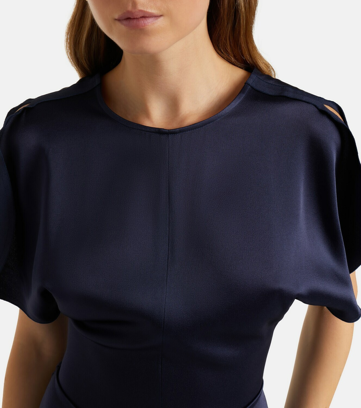 Victoria Beckham Bela gathered satin midi dress