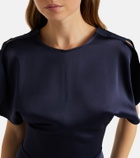 Victoria Beckham Bela gathered satin midi dress