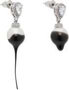 Ottolinger Silver & Black Pearl Drop Earrings