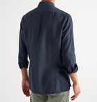 Kiton - Cotton and Cashmere-Blend Twill Shirt - Blue