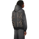 Off-White Black Distressed Arrow Skate Zip Hoodie