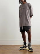 Rick Owens - Champion Tommy Oversized Logo-Embroidered Cotton-Jersey T-Shirt - Gray