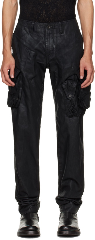 Photo: Julius Black Coated Gasmask Skinny Cargo Pants