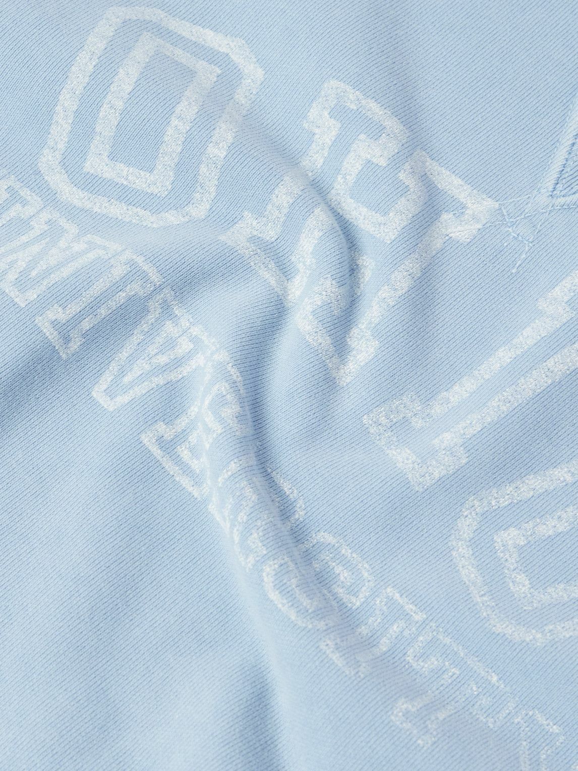 Remi Relief - Ohio Distressed Printed Cotton-Jersey Sweatshirt - Blue