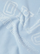 Remi Relief - Ohio Distressed Printed Cotton-Jersey Sweatshirt - Blue