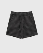 Oas Nearly Black Porto Waffle Shorts Black - Mens - Casual Shorts