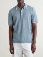 Rag & Bone - Harvey Ribbed Cotton-Blend Polo Shirt - Blue