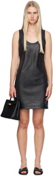 Bottega Veneta Black Nappa Leather Minidress