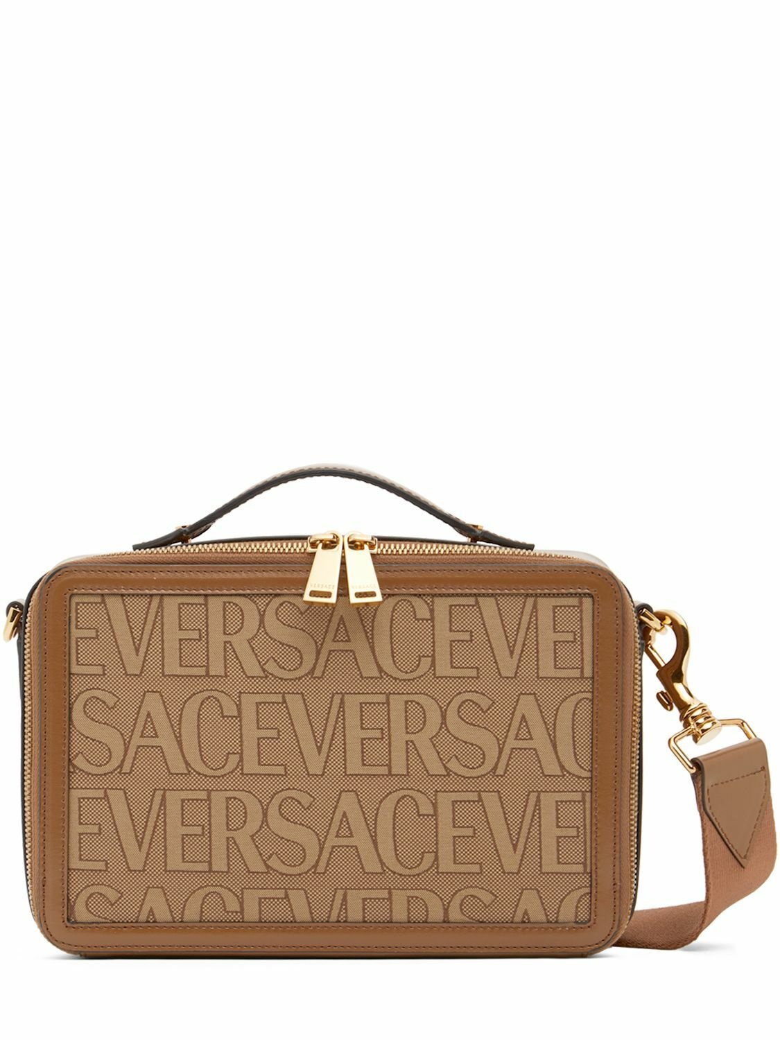 Photo: VERSACE - Logo Fabric & Leather Crossbody Bag