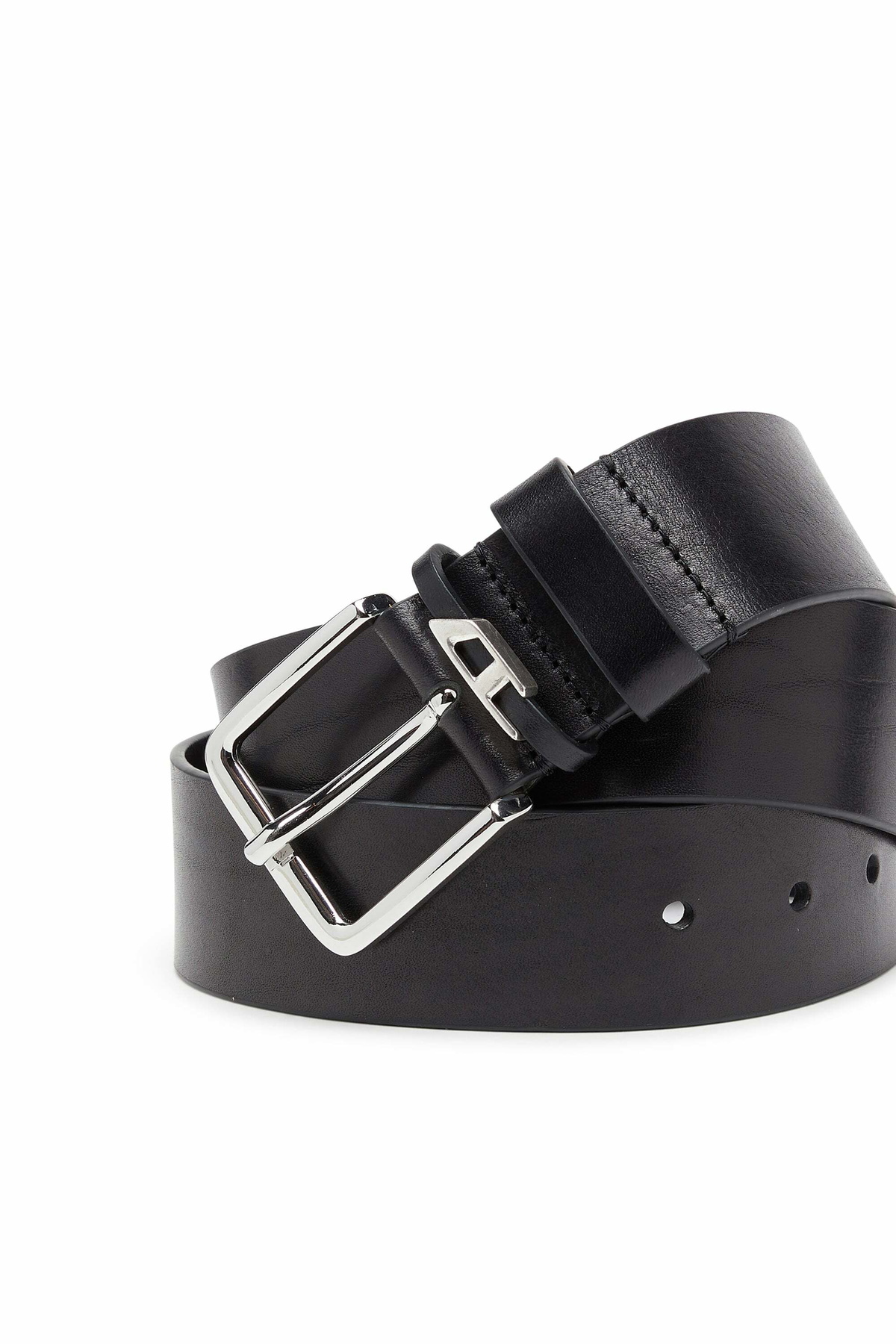 Diesel 4 cm crinkle leather belt - Belts Mens in Black