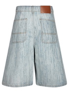 MSGM Light Blue Denim Bermuda Shorts