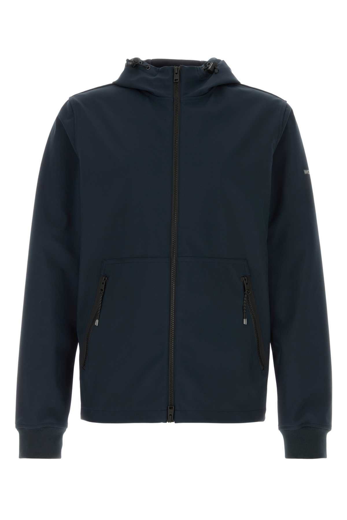 パーカー・フーディ WOOLRICH Navy blue stretch polyester jacket Woolrich Navy Blue Stretch Polyester Jacket Woolrich
