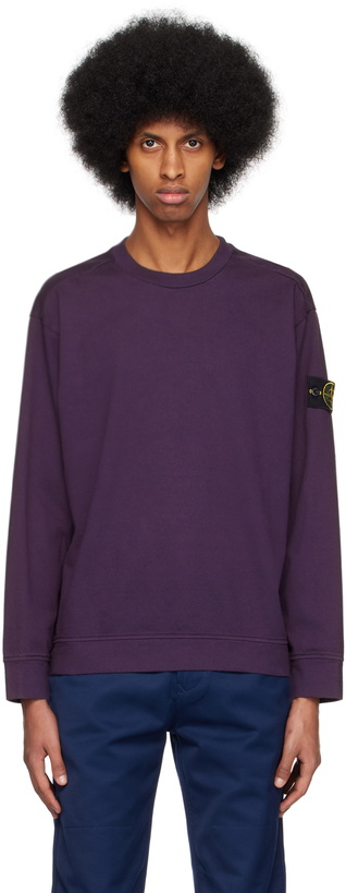 Photo: Stone Island Purple Patch Long Sleeve T-Shirt