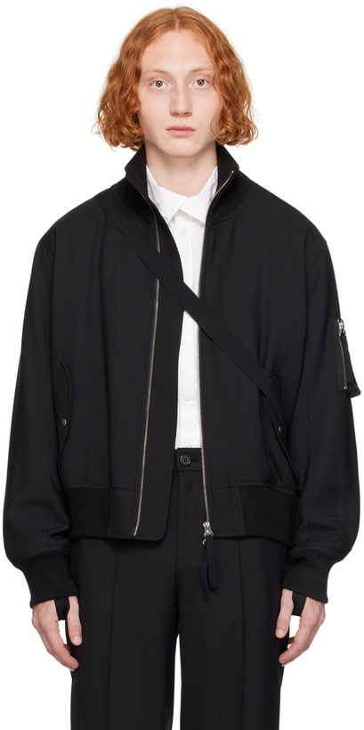 Photo: Helmut Lang Black Seatbelt Bomber Jacket