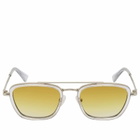 Le Specs Diametric Sunglasses in Silver/Crystal Clear 