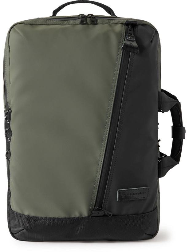 Photo: Master-Piece - Slick Medium Canvas and Leather-Trimmed CORDURA Backpack