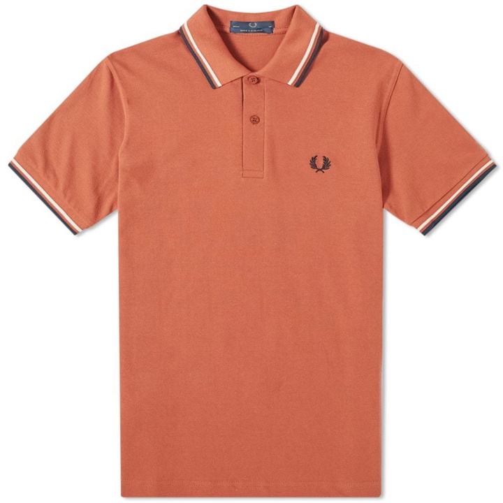 Photo: Fred Perry Original Twin Tipped Polo Paprika, Ecru & Navy